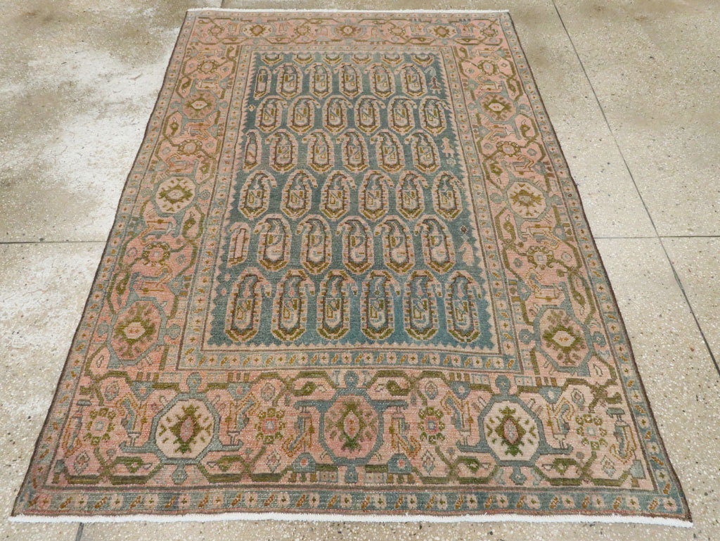 Vintage Persian Malayer Accent Rug, No.28636 - Staging