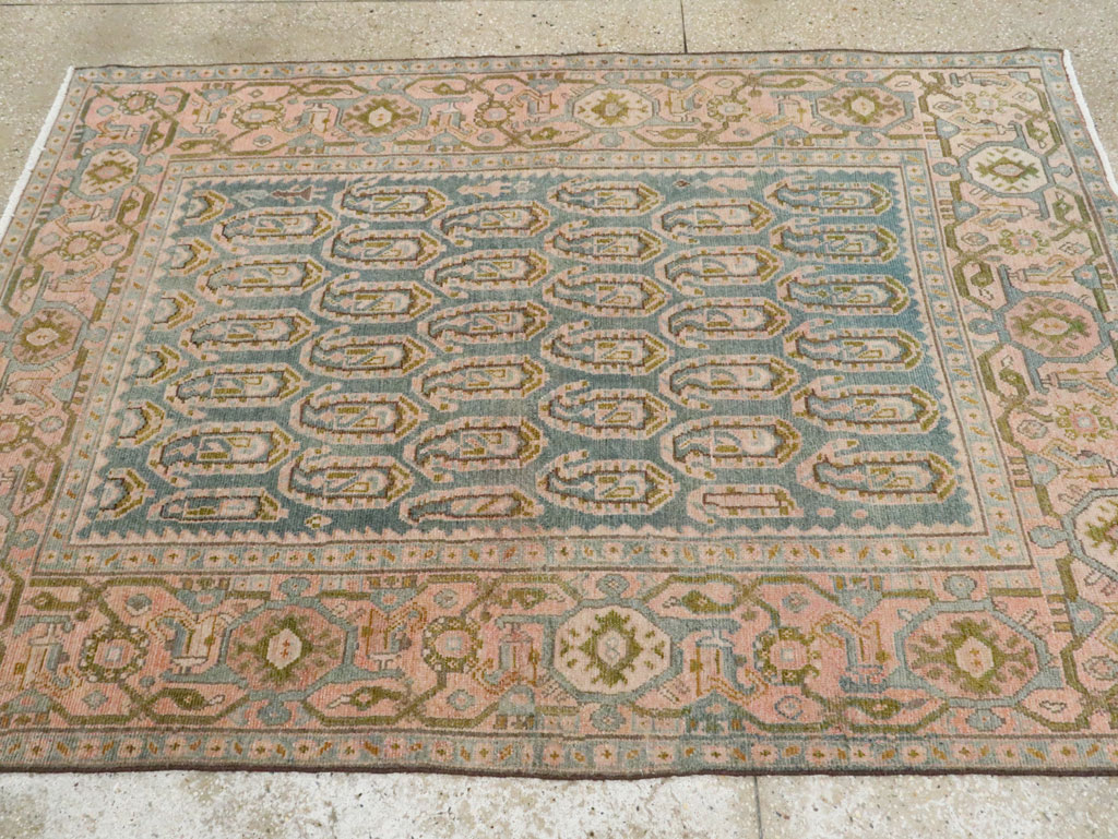 Vintage Persian Malayer Accent Rug, No.28636 - Staging