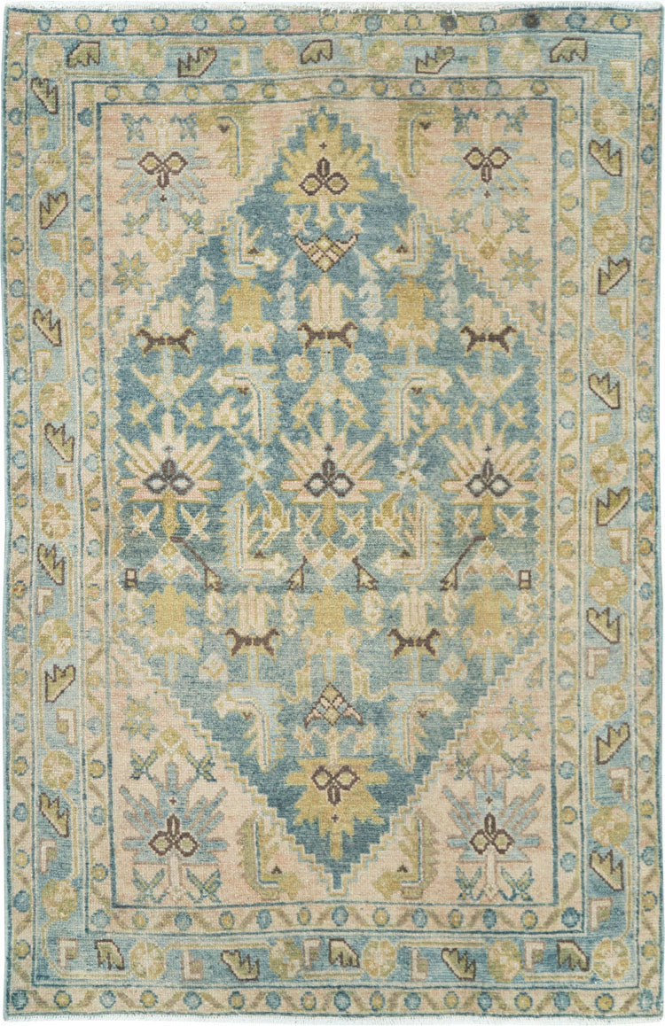 Vintage Persian Malayer Throw Rug, No.28637 - Staging