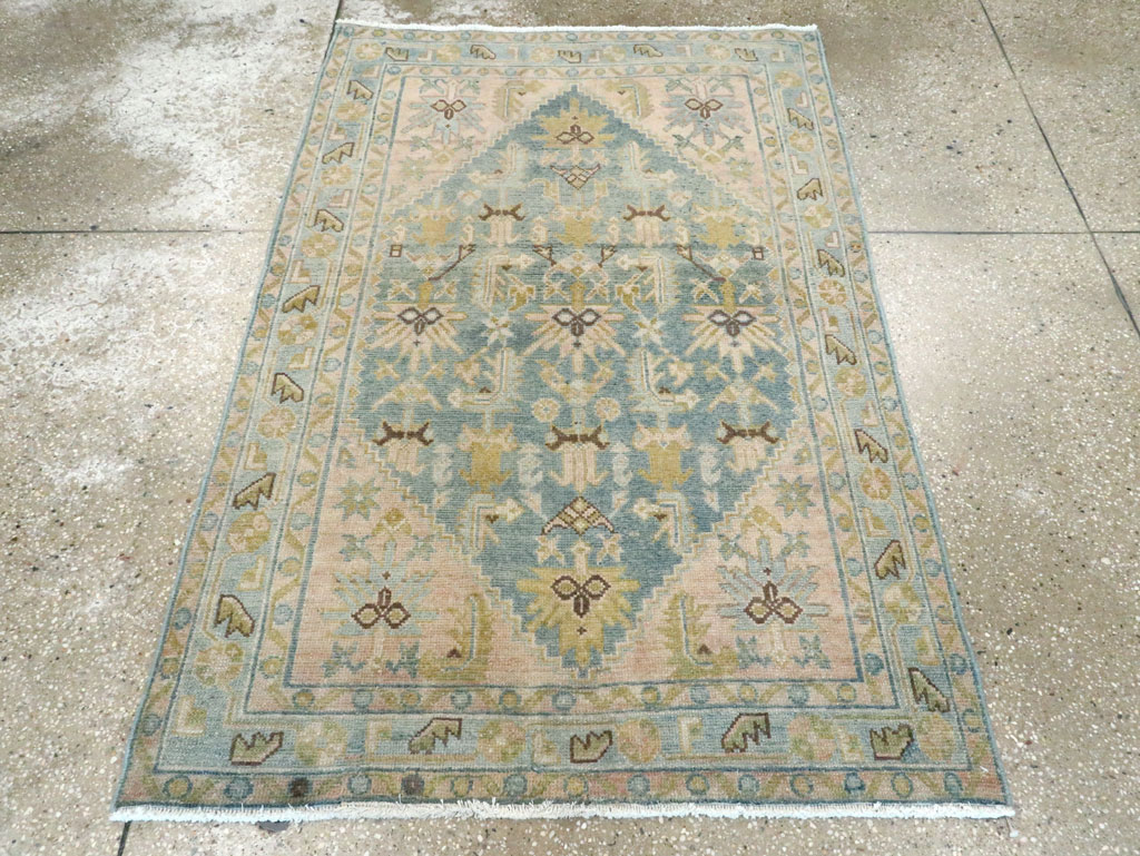 Vintage Persian Malayer Throw Rug, No.28637 - Staging