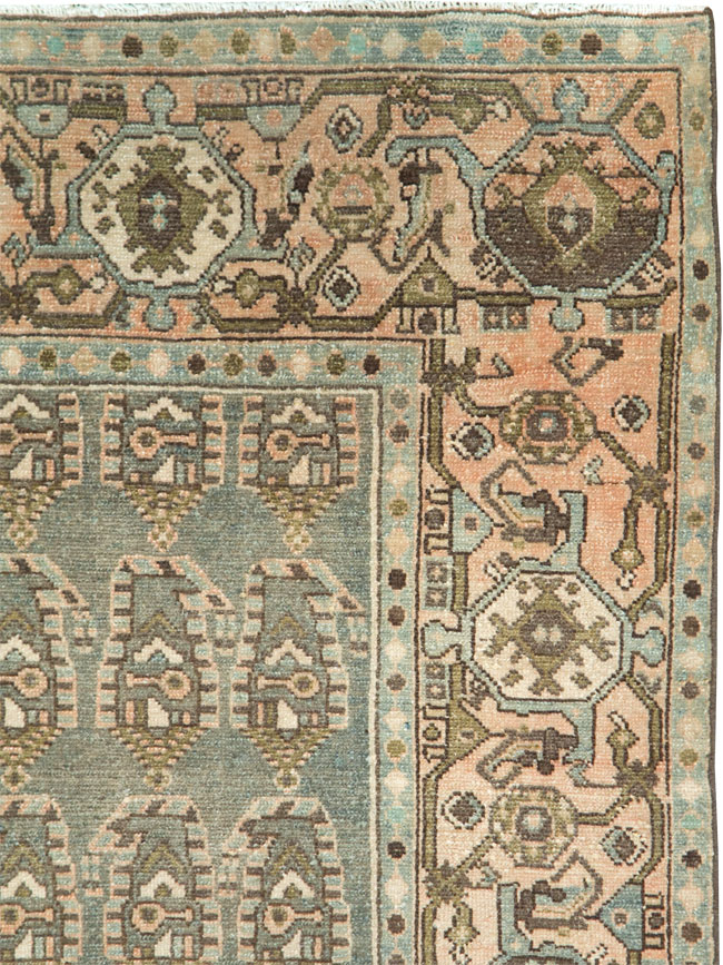 Vintage Persian Malayer Throw Rug, No.28638 - Staging