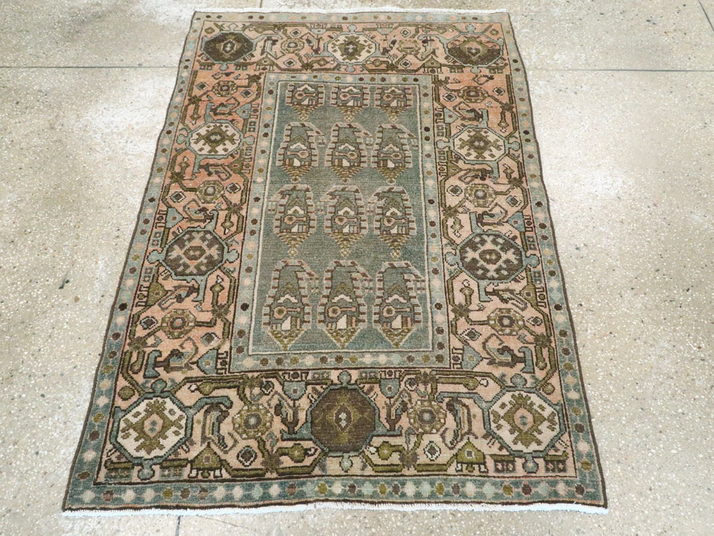 Vintage Persian Malayer Throw Rug, No.28638 - Staging