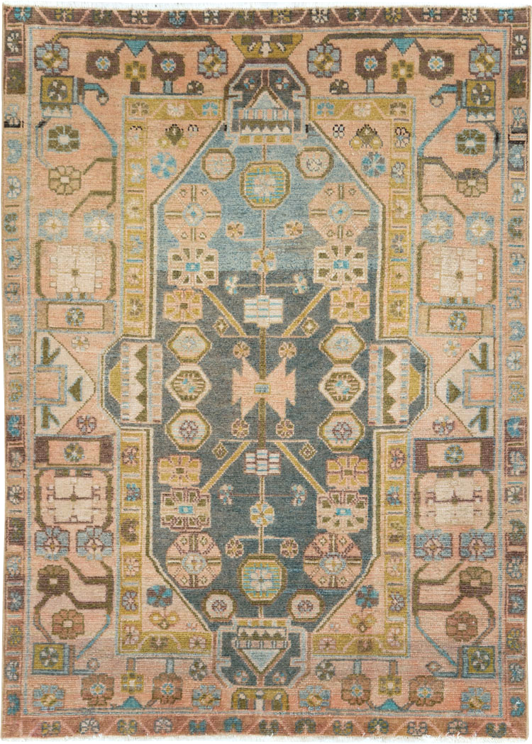 Vintage Persian Malayer Throw Rug, No.28640 - Staging