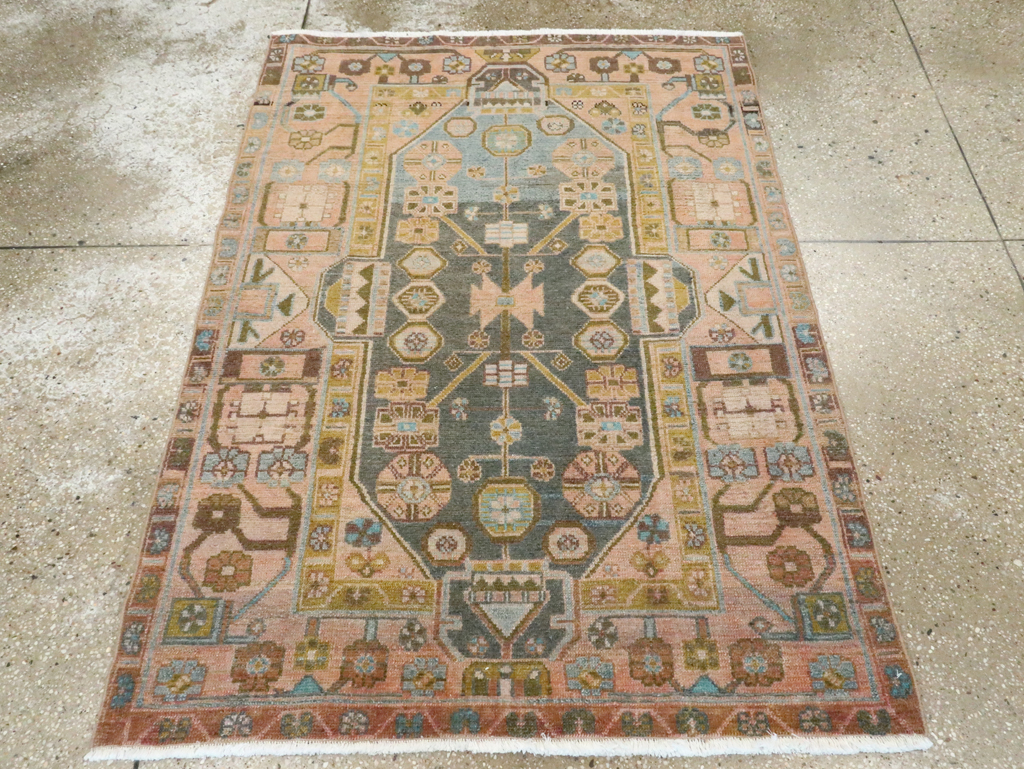 Vintage Persian Malayer Throw Rug, No.28640 - Staging