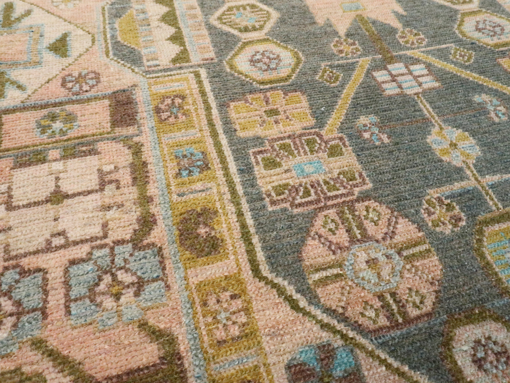 Vintage Persian Malayer Throw Rug, No.28640 - Staging