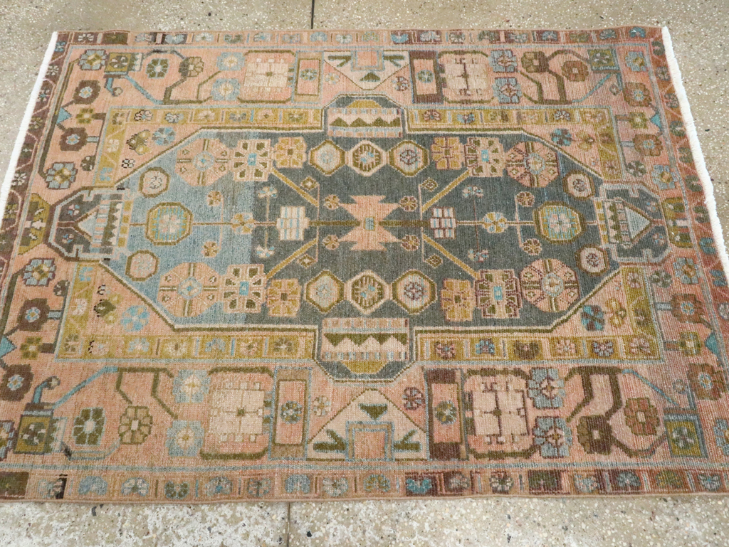 Vintage Persian Malayer Throw Rug, No.28640 - Staging