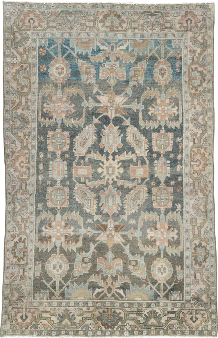 Vintage Persian Malayer Accent Rug, No.28642 - Staging