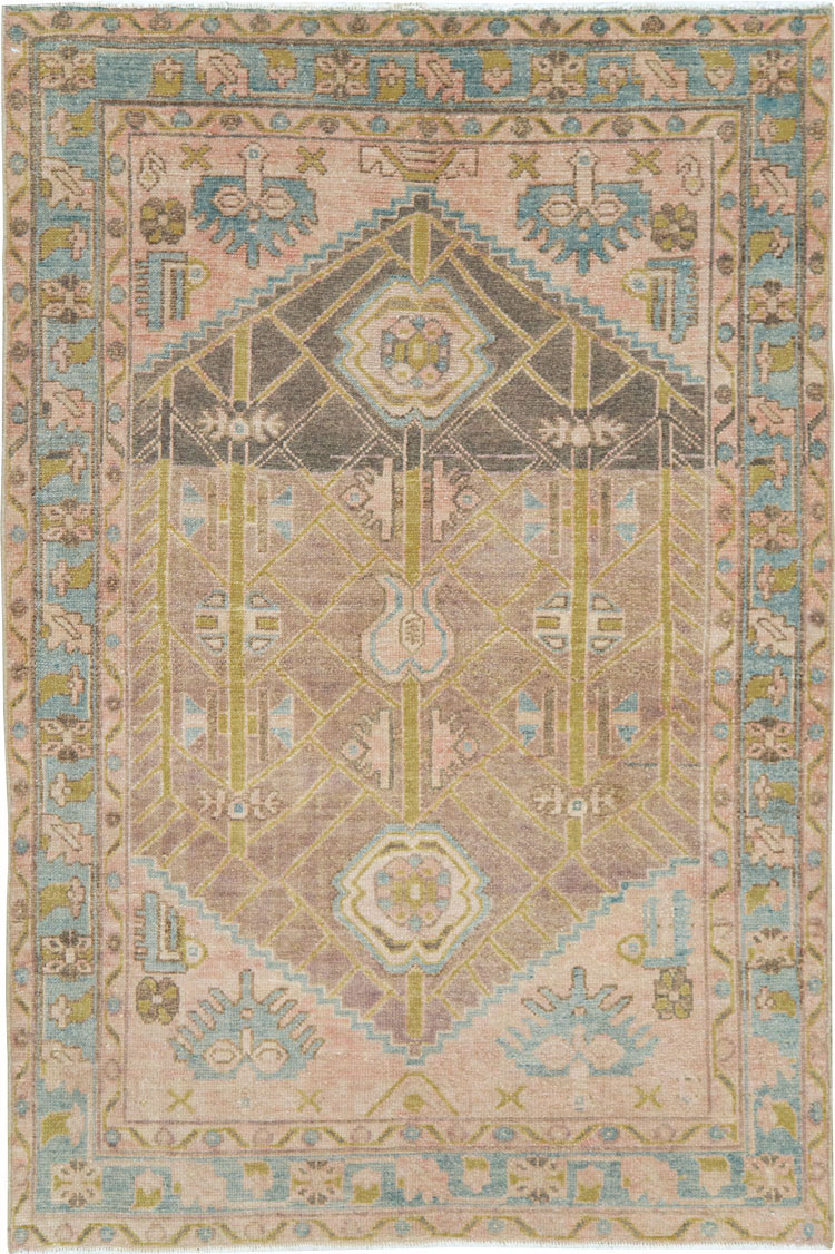 Vintage Persian Malayer Throw Rug, No.28643 - Staging