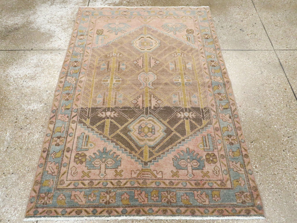 Vintage Persian Malayer Throw Rug, No.28643 - Staging
