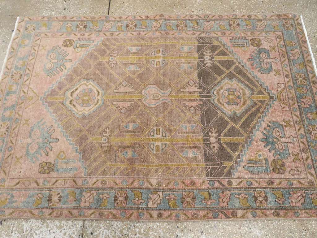 Vintage Persian Malayer Throw Rug, No.28643 - Staging