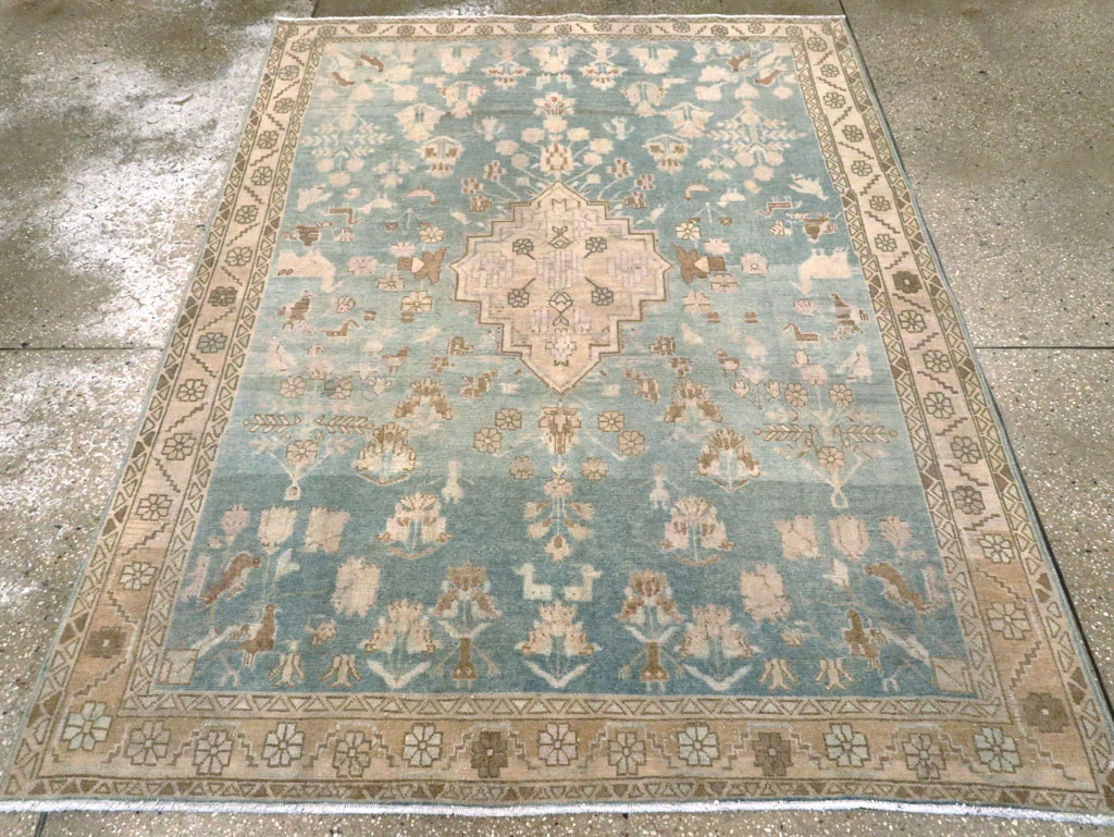 Vintage Persian Malayer Accent Rug, No.28644 - Staging