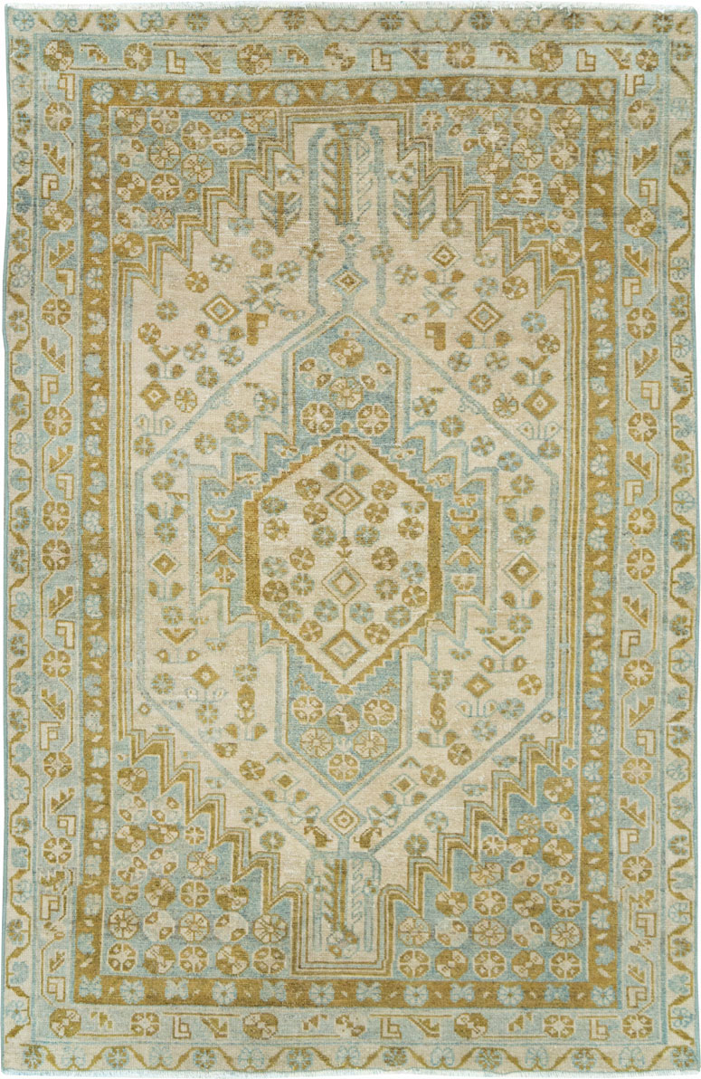 Vintage Persian Malayer Accent Rug, No.28645 - Staging