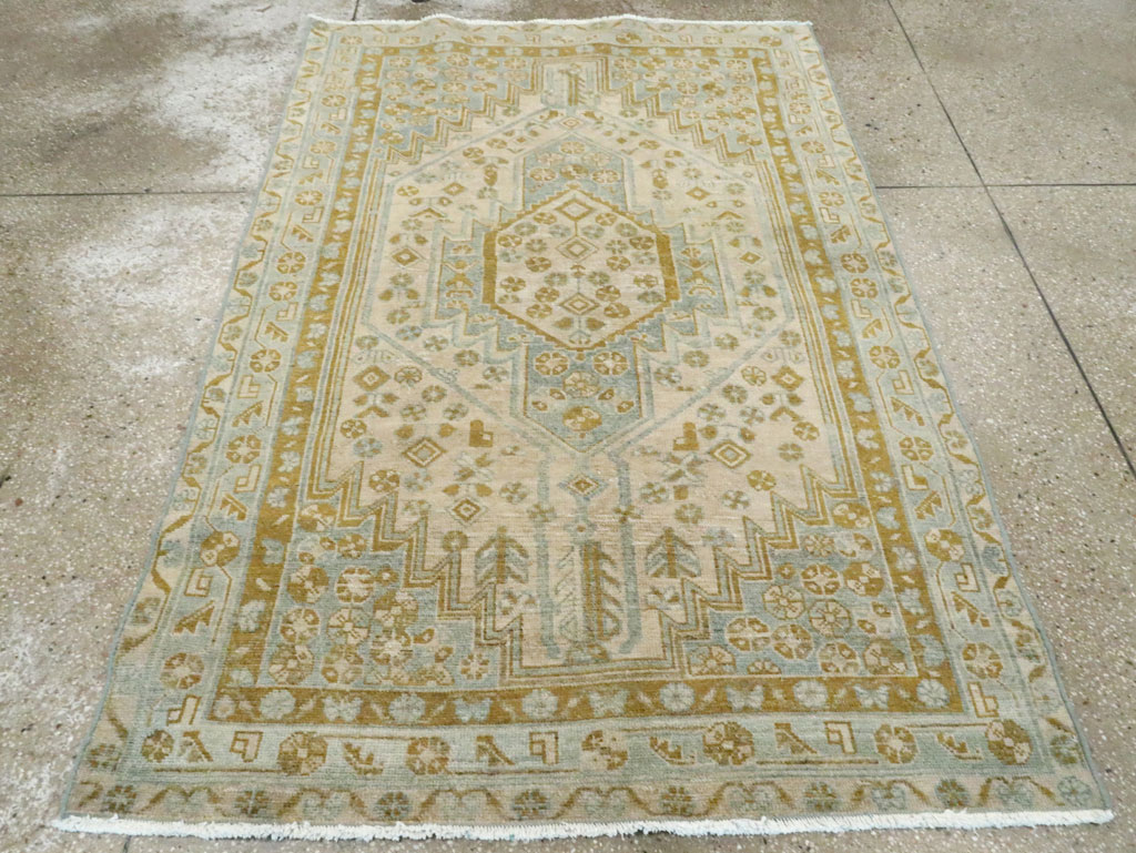 Vintage Persian Malayer Accent Rug, No.28645 - Staging