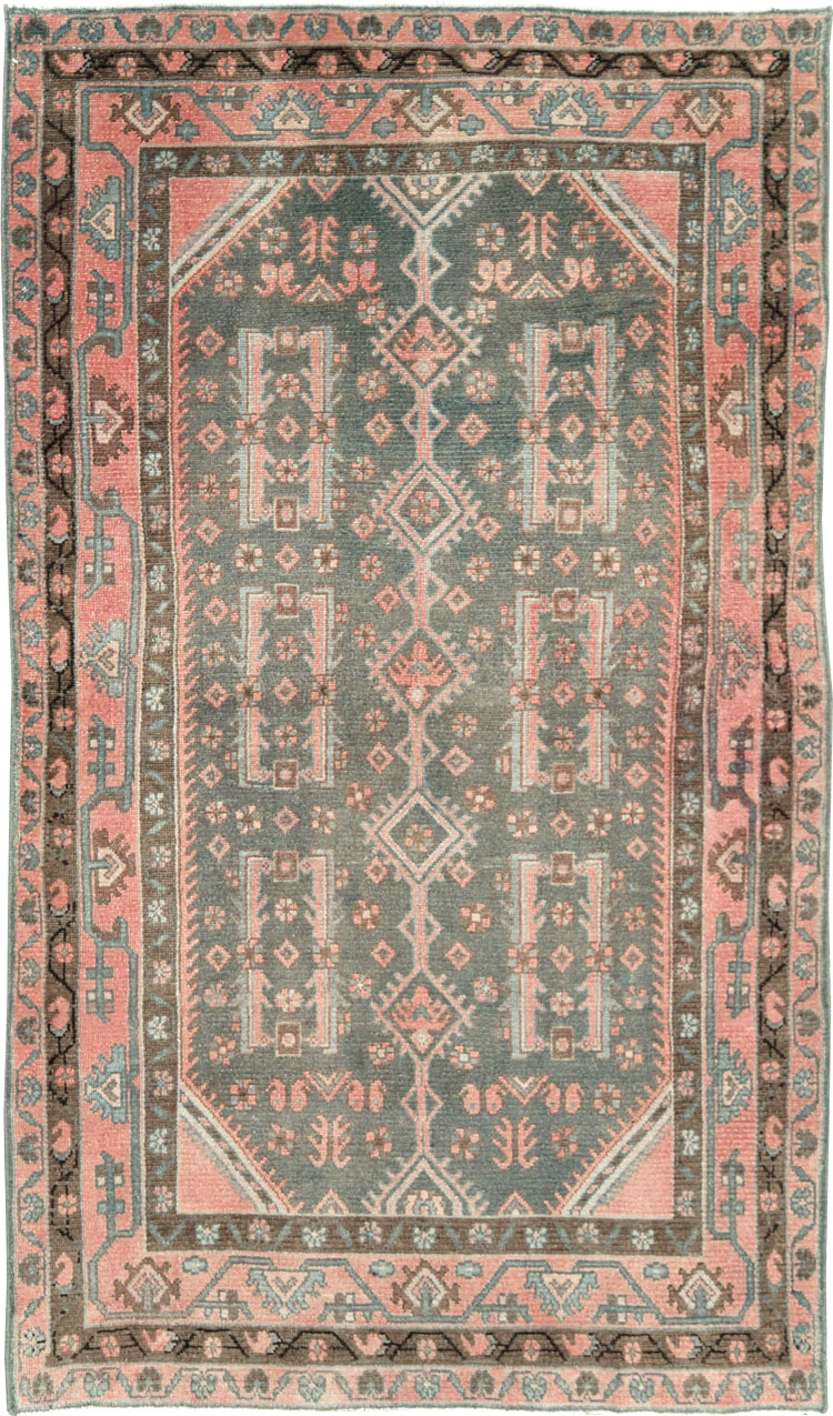 Vintage Persian Malayer Throw Rug, No.28646 - Staging