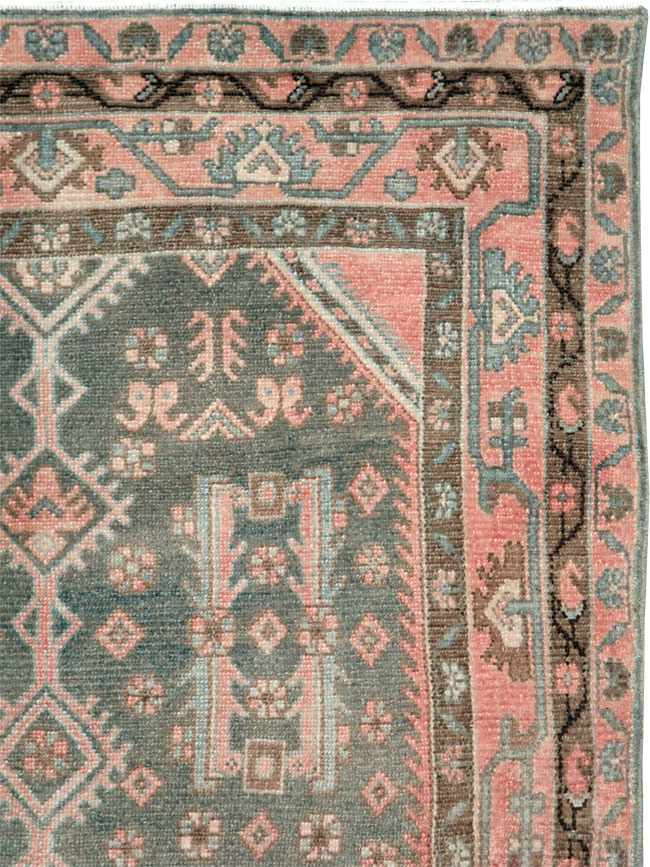 Vintage Persian Malayer Throw Rug, No.28646 - Staging