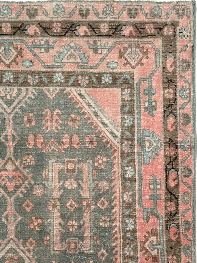 Vintage Persian Malayer Throw Rug, No.28646 - Staging