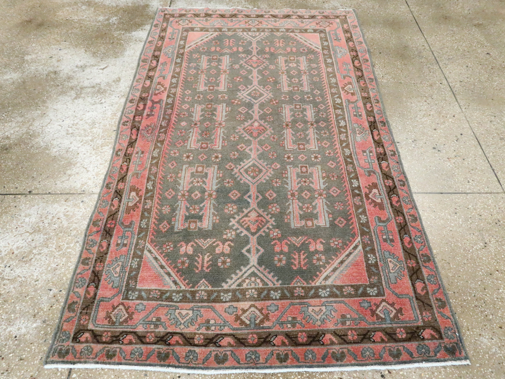 Vintage Persian Malayer Throw Rug, No.28646 - Staging