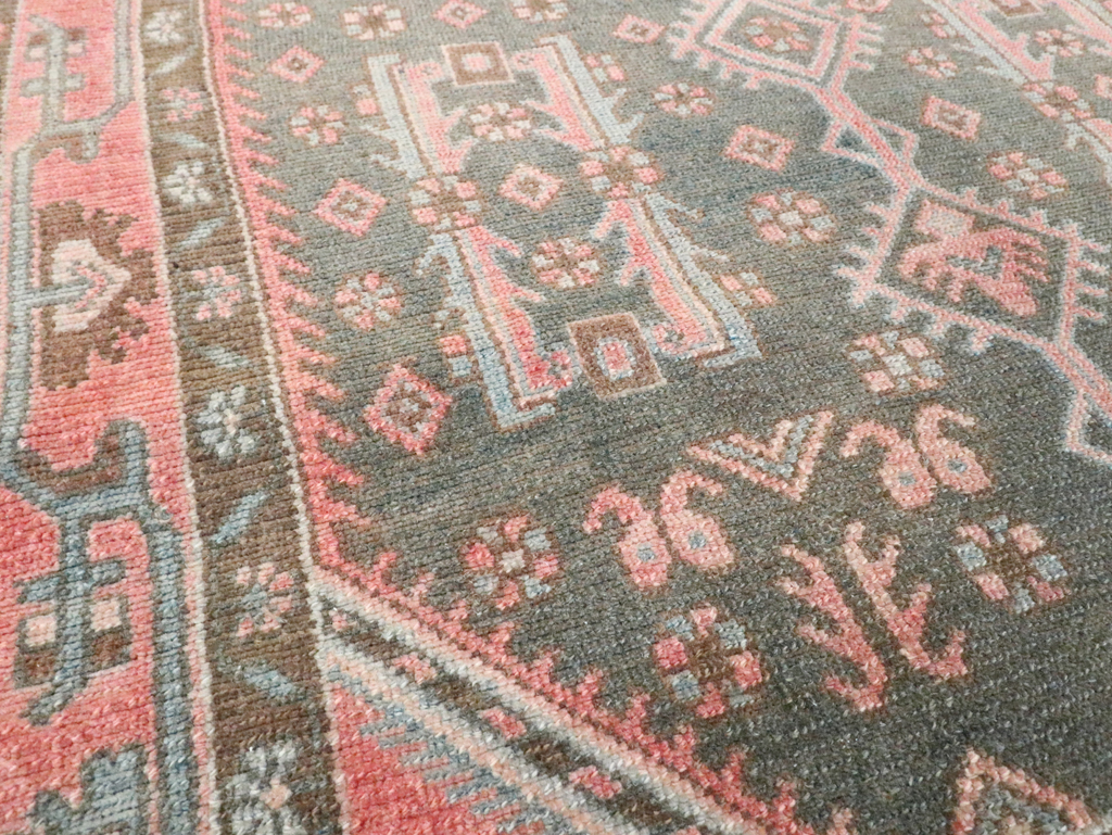 Vintage Persian Malayer Throw Rug, No.28646 - Staging