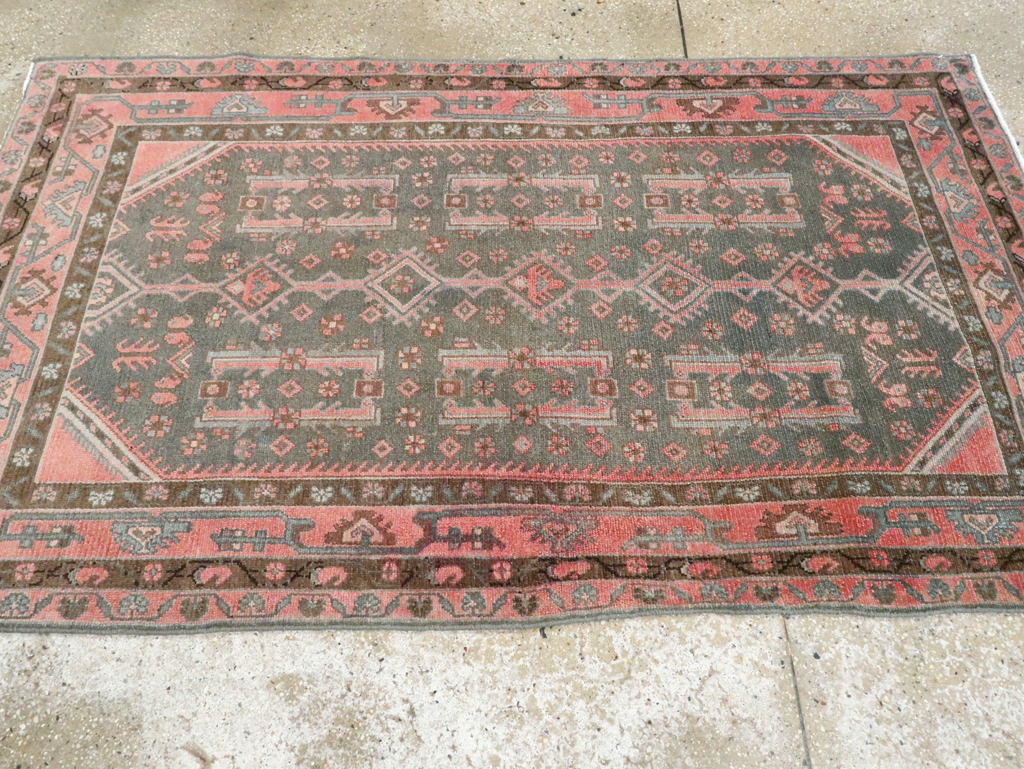Vintage Persian Malayer Throw Rug, No.28646 - Staging