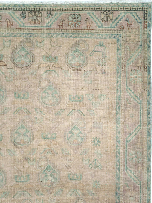 Vintage Persian Afshar Accent Rug, No.28647 - Staging