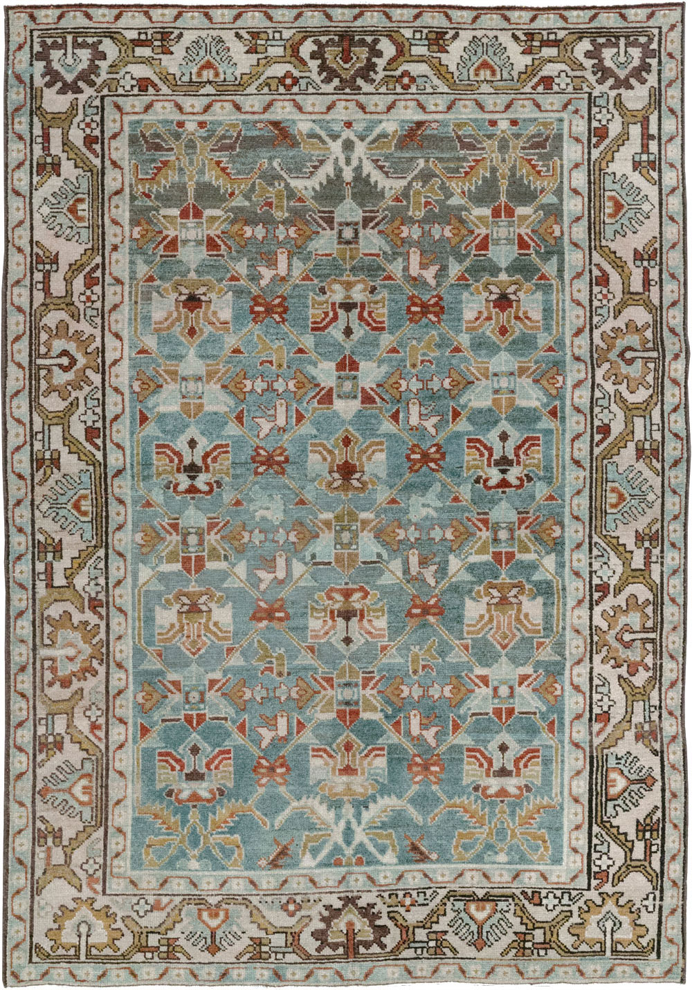 Vintage Persian Malayer Accent Rug, No.28648 - Staging
