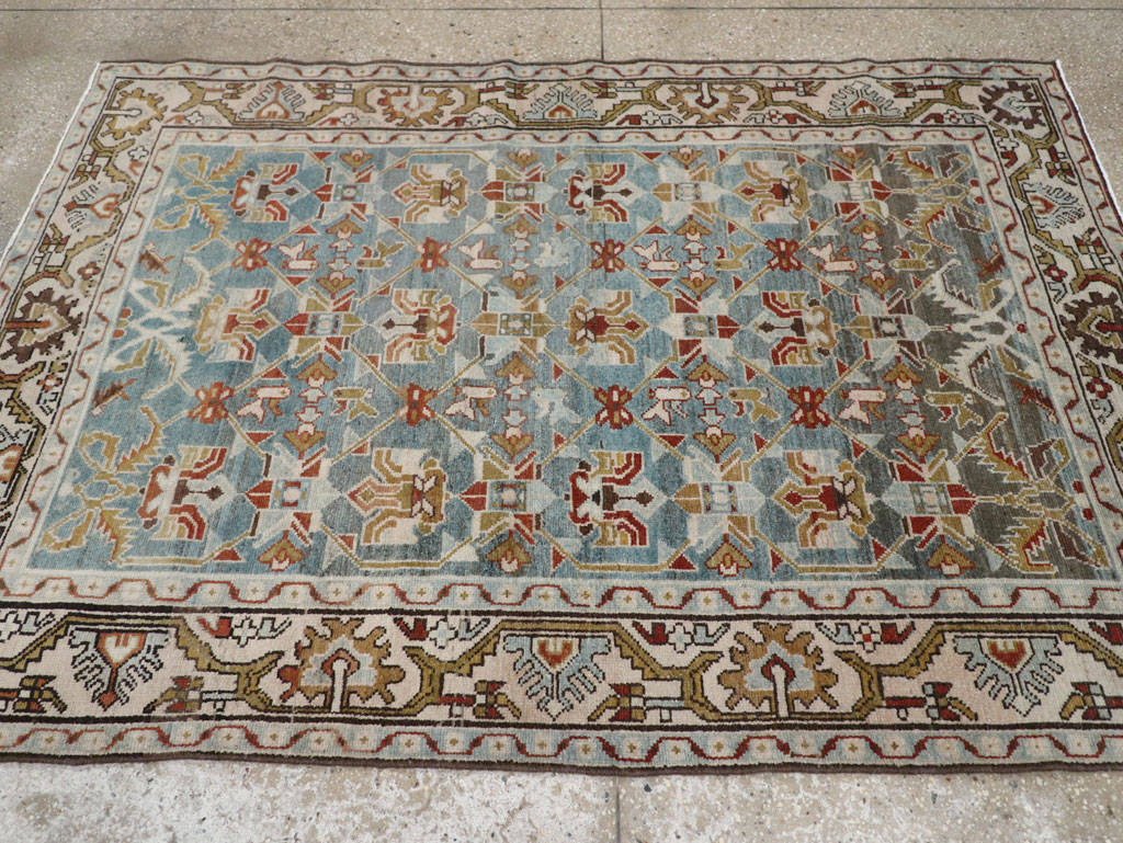 Vintage Persian Malayer Accent Rug, No.28648 - Staging