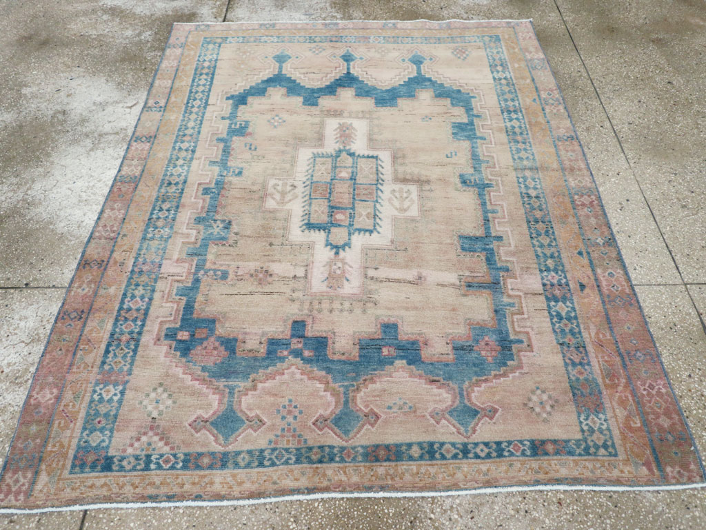 Vintage Persian Afshar Tribal Accent Rug, No.28649 - Staging