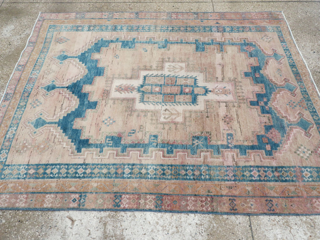 Vintage Persian Afshar Tribal Accent Rug, No.28649 - Staging
