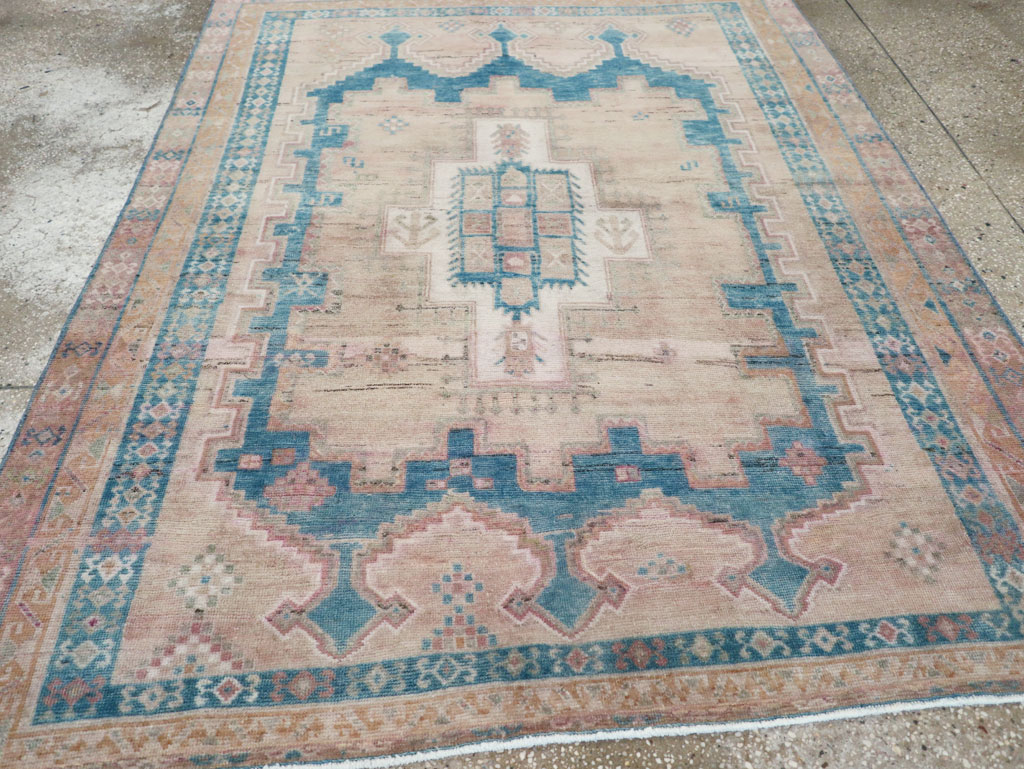 Vintage Persian Afshar Tribal Accent Rug, No.28649 - Staging
