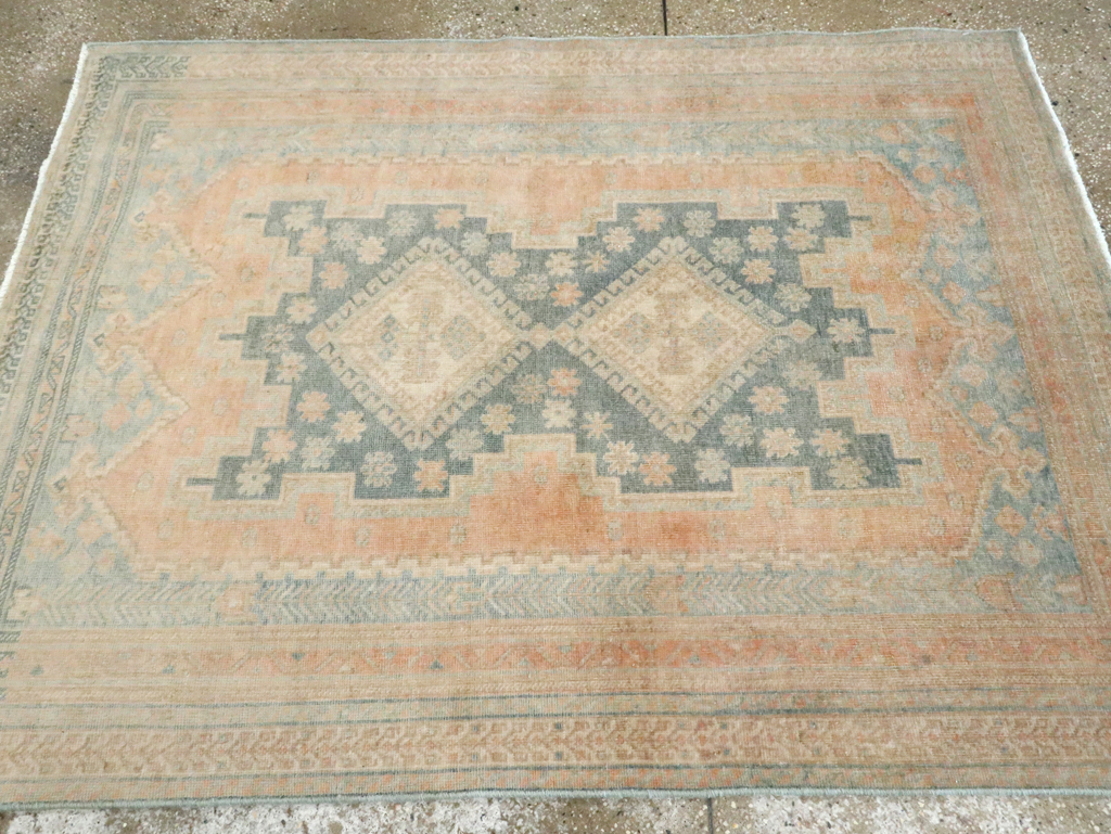 Vintage Persian Afshar Throw Rug, No.28654 - Staging