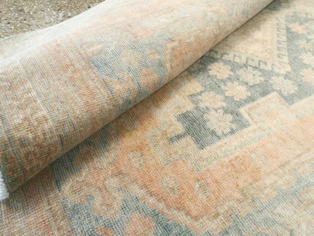 Vintage Persian Afshar Throw Rug, No.28654 - Staging