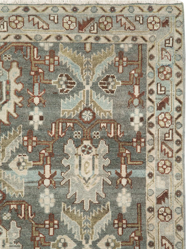 Vintage Persian Malayer Accent Rug, No.28656 - Staging