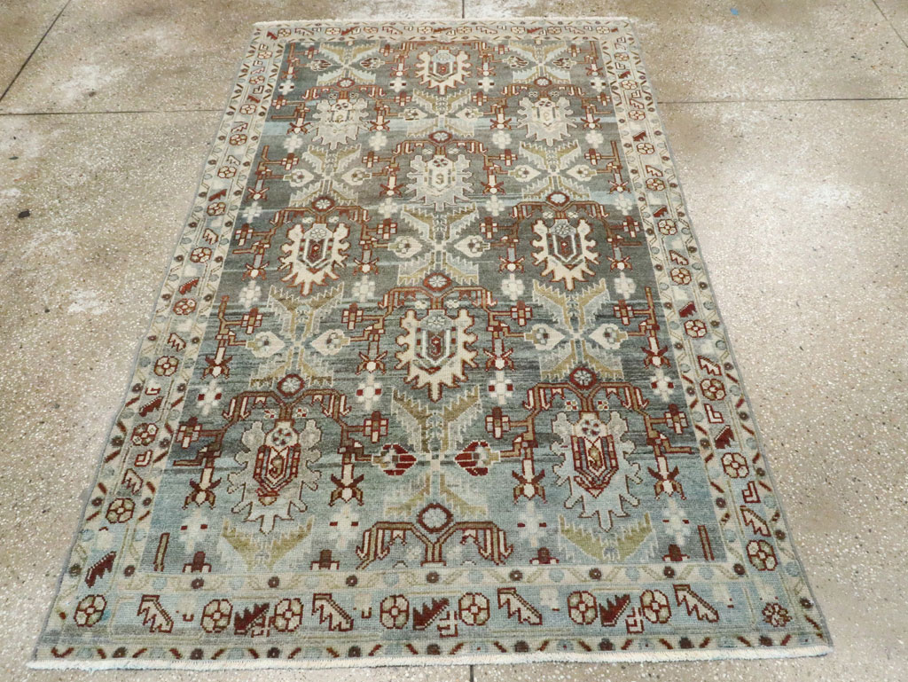 Vintage Persian Malayer Accent Rug, No.28656 - Staging
