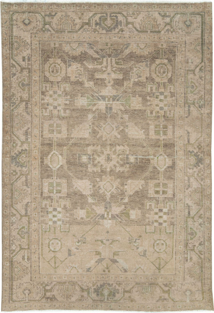Vintage Persian Malayer Accent Rug, No.28657 - Staging