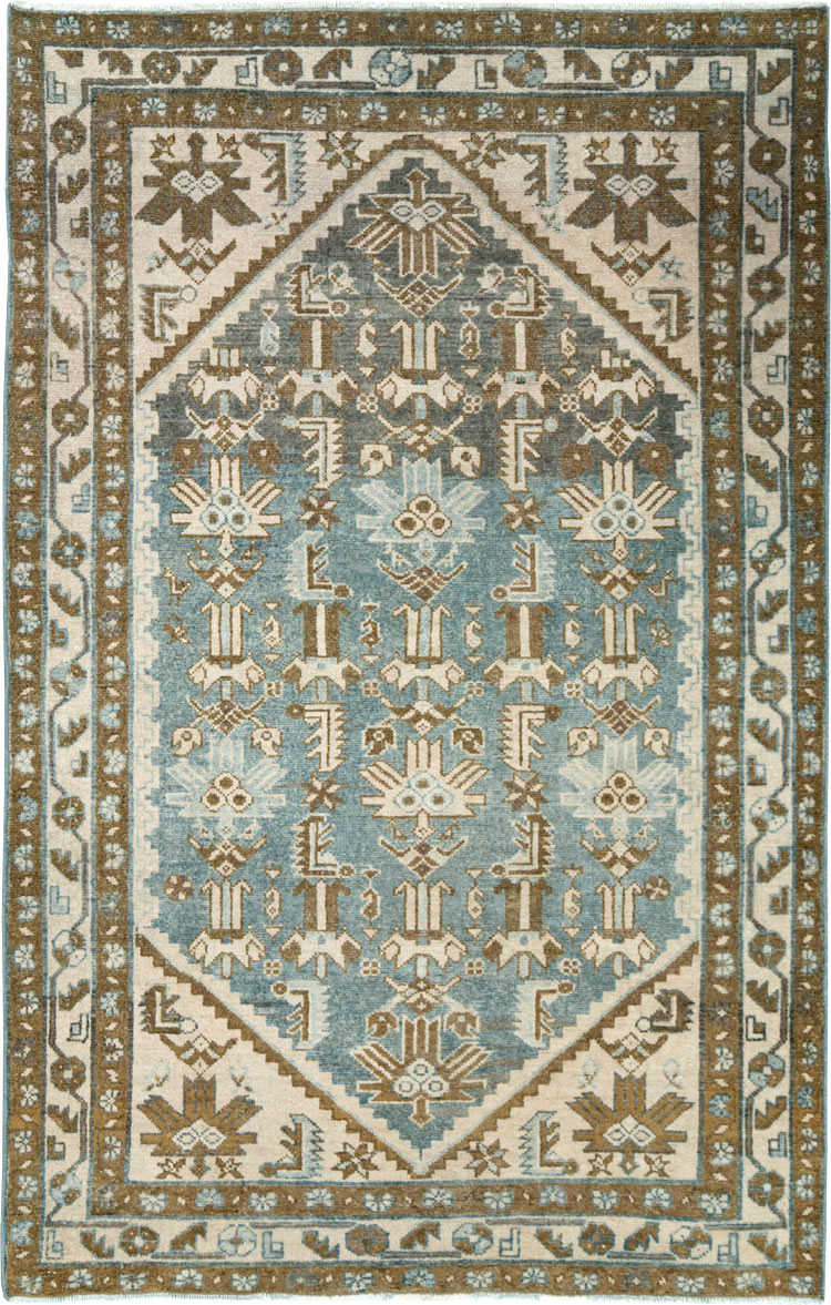 Vintage Persian Malayer Accent Rug, No.28659 - Staging