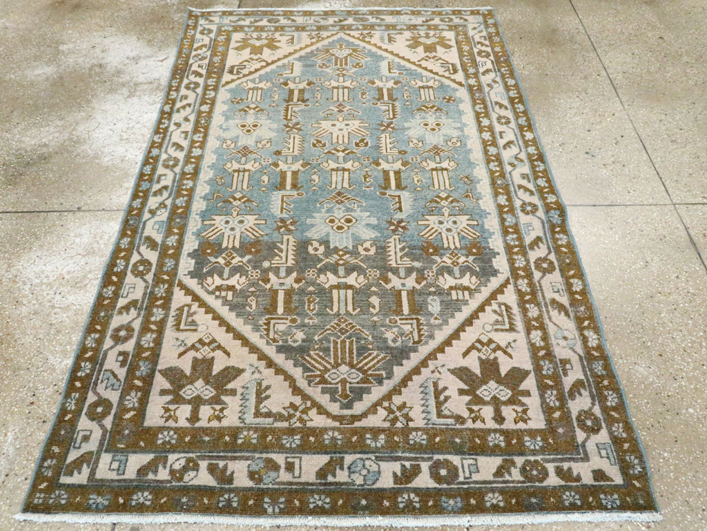 Vintage Persian Malayer Accent Rug, No.28659 - Staging