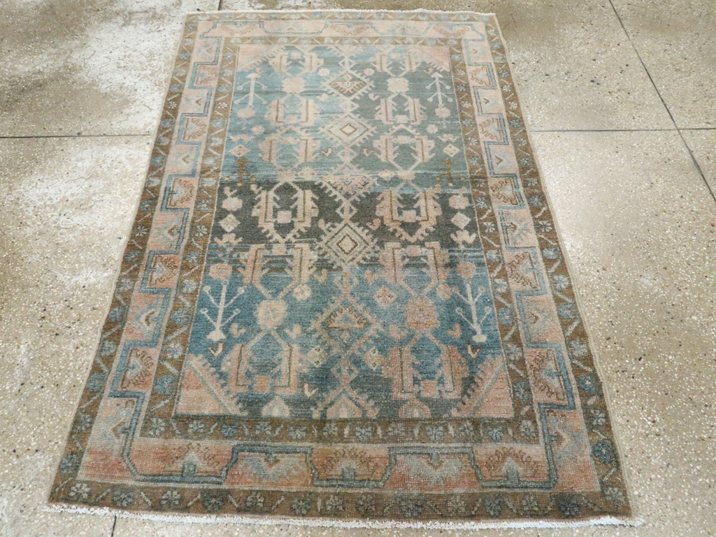 Vintage Persian Malayer Throw Rug, No.28665 - Staging