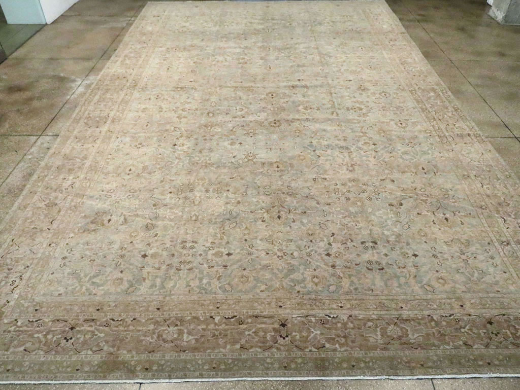 Antique Persian Tabriz Oversize Carpet, No.28702 - Staging