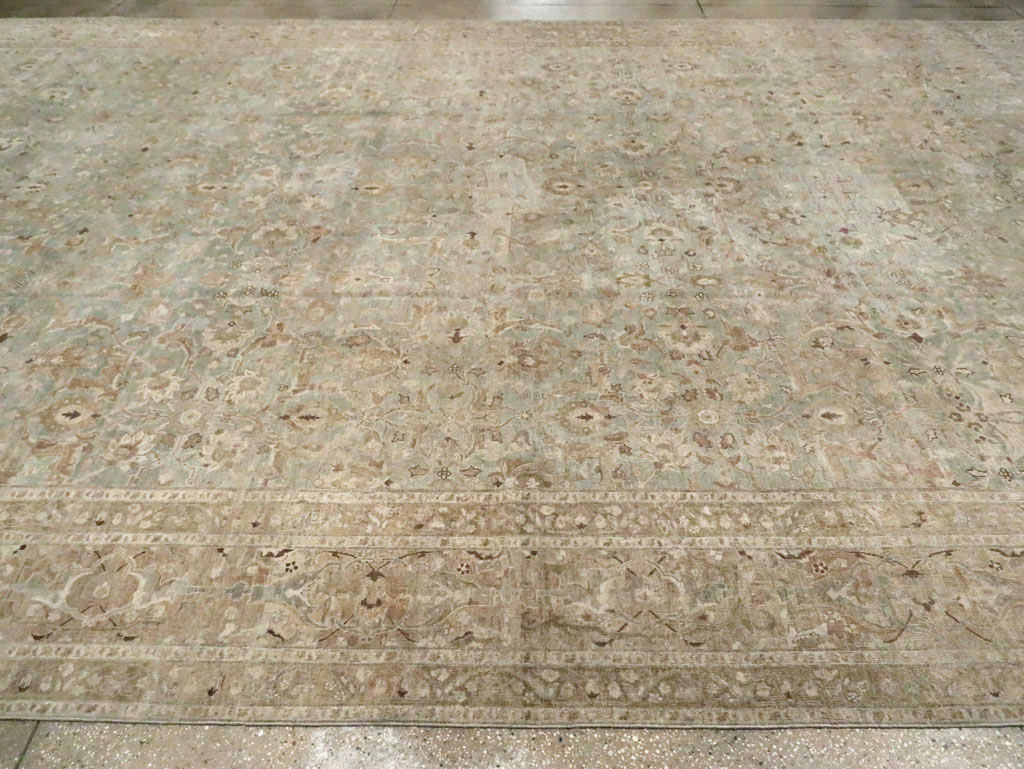 Antique Persian Tabriz Oversize Carpet, No.28702 - Staging