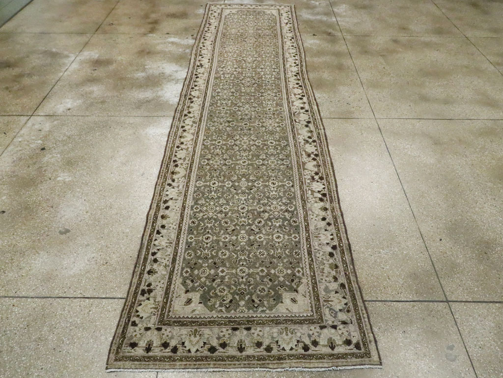 Vintage Persian Malayer Wide Gallery Runner, No.28705 - Staging