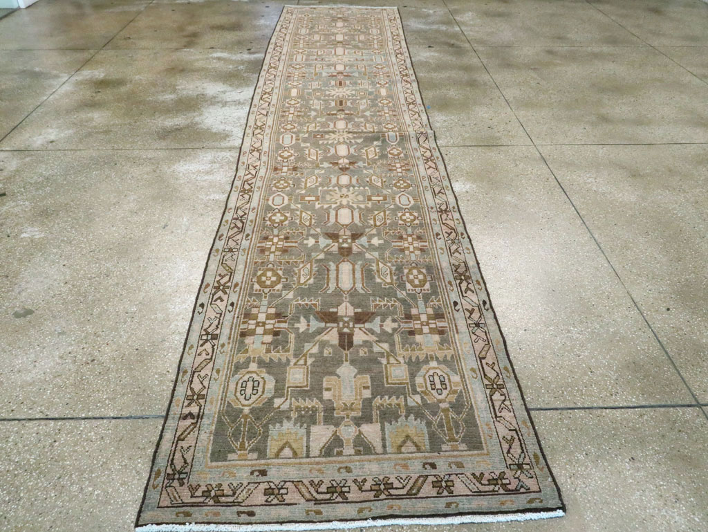 Vintage Persian Malayer Long Runner, No.28713 - Staging