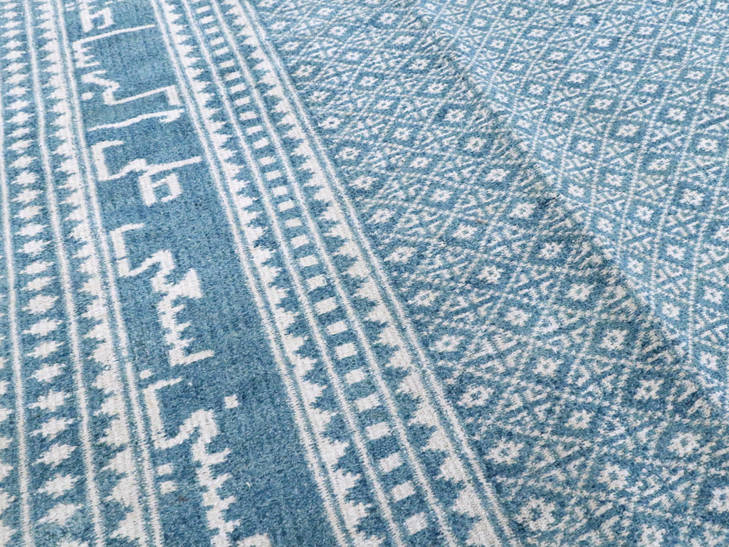 Vintage Persian Flatweave Room Size Carpet, No.28744 - Staging