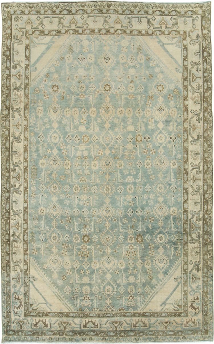 Vintage Persian Malayer Accent Carpet, No.28746 - Staging
