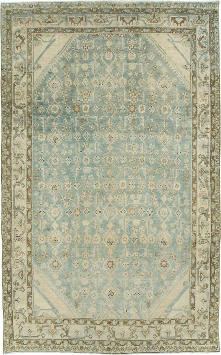Vintage Persian Malayer Accent Carpet, No.28746 - Staging