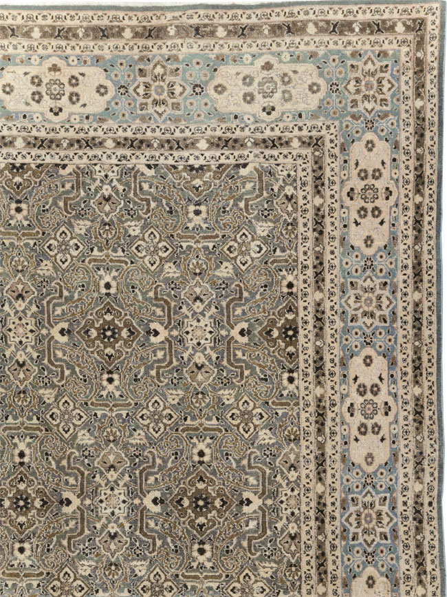 Antique Persian Mashad Room Size Carpet, No.28748 - Staging