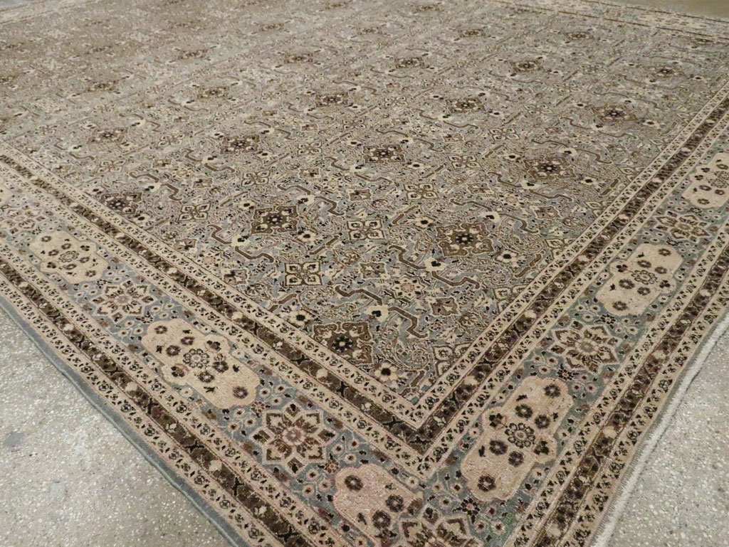 Antique Persian Mashad Room Size Carpet, No.28748 - Staging
