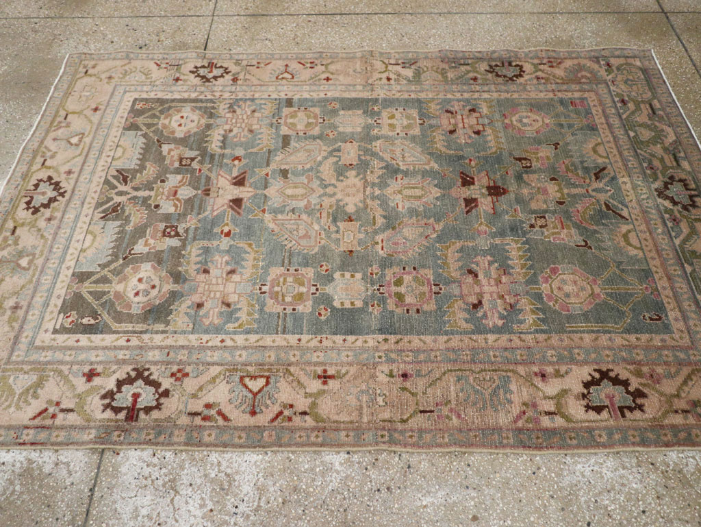 Vintage Persian Malayer Accent Rug, No.28757 - Staging