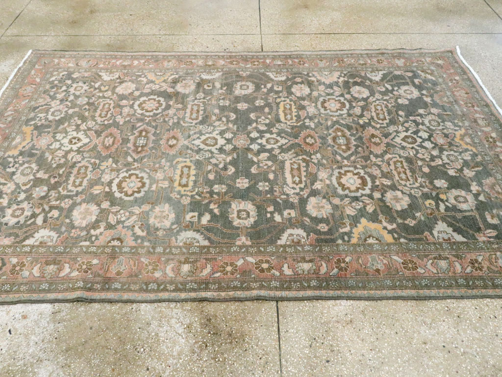 Vintage Persian Malayer Accent Rug, No.28758 - Staging