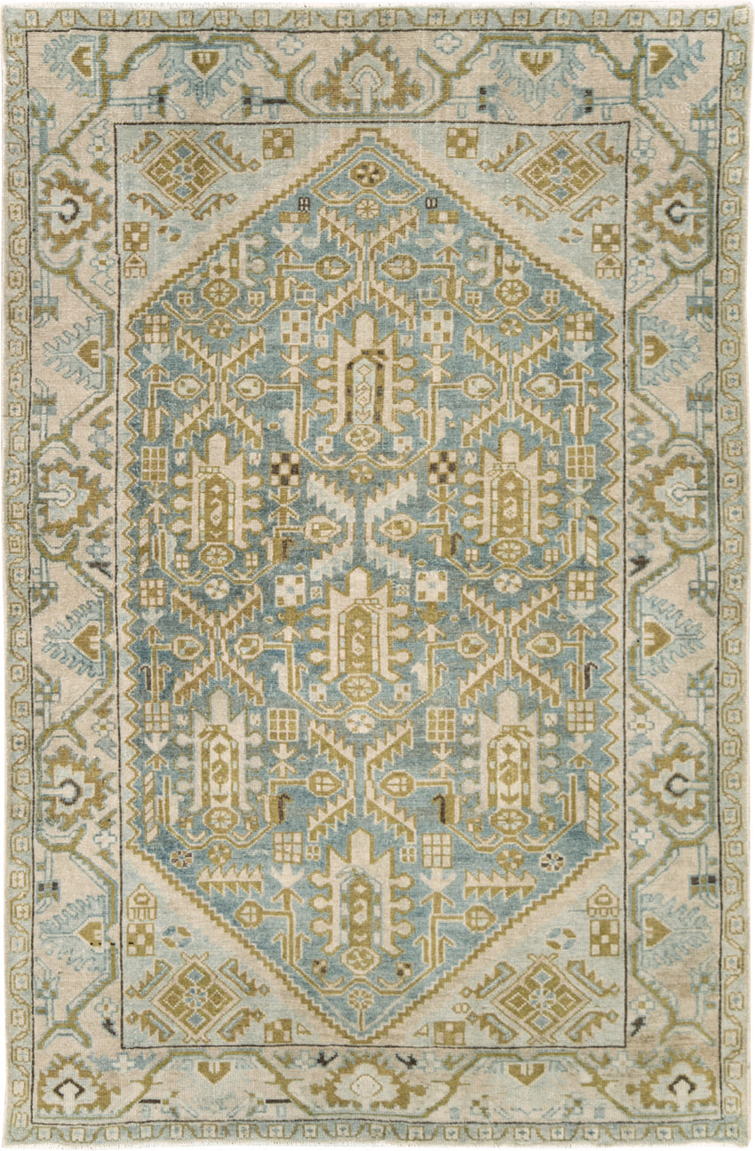 Vintage Persian Malayer Accent Rug, No.28763 - Staging