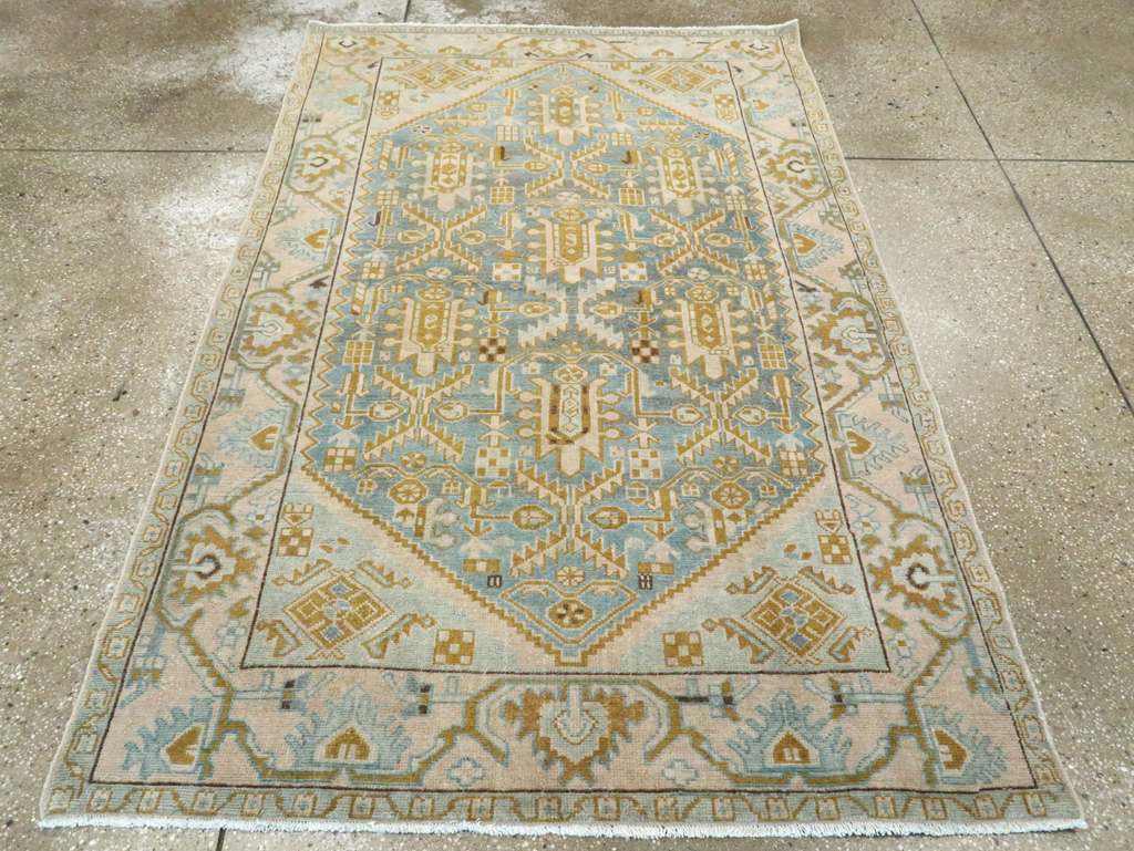 Vintage Persian Malayer Accent Rug, No.28763 - Staging
